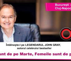 John Gray, autorul bestseller-ului “Bărbații sunt de pe Marte, Femeile sunt de pe Venus”, vine în România